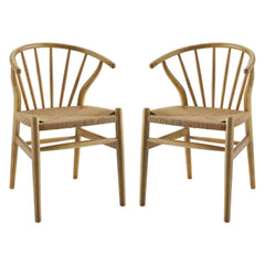 Flourish Natural Spindle Wood Dining Side Chair (Set of 2) - Ornate Home