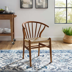 Flourish Walnut Spindle Wood Dining Side Chair - Ornate Home