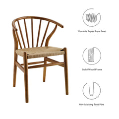 Flourish Walnut Spindle Wood Dining Side Chair - Ornate Home