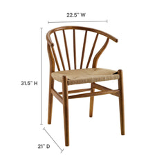 Flourish Walnut Spindle Wood Dining Side Chair - Ornate Home