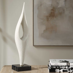 Fluid Drop White Stone Sculpture - Ornate Home