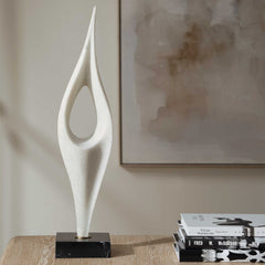 Fluid Drop White Stone Sculpture - Ornate Home