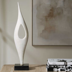 Fluid Drop White Stone Sculpture - Ornate Home