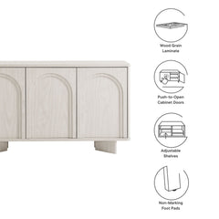 Flux White Wash Arched 3-Door Sideboard - Ornate Home
