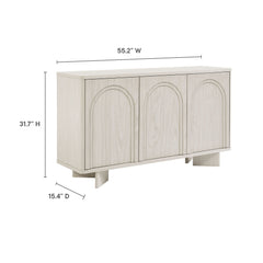 Flux White Wash Arched 3-Door Sideboard - Ornate Home