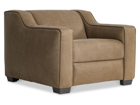 Flynn Beige/Tan Leather Power Motion Chair - Ornate Home