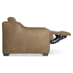 Flynn Beige/Tan Leather Power Motion Chair - Ornate Home