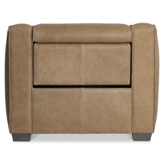 Flynn Beige/Tan Leather Power Motion Chair - Ornate Home