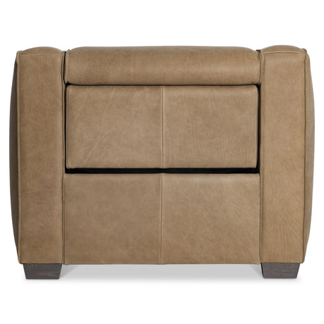 Flynn Beige/Tan Leather Power Motion Chair - Ornate Home