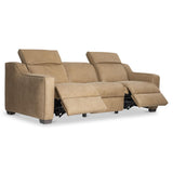 Flynn Beige/Tan Leather Power Motion Sofa - Ornate Home