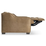 Flynn Beige/Tan Leather Power Motion Sofa - Ornate Home
