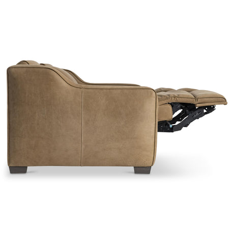 Flynn Beige/Tan Leather Power Motion Sofa - Ornate Home