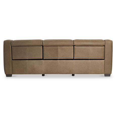 Flynn Beige/Tan Leather Power Motion Sofa - Ornate Home