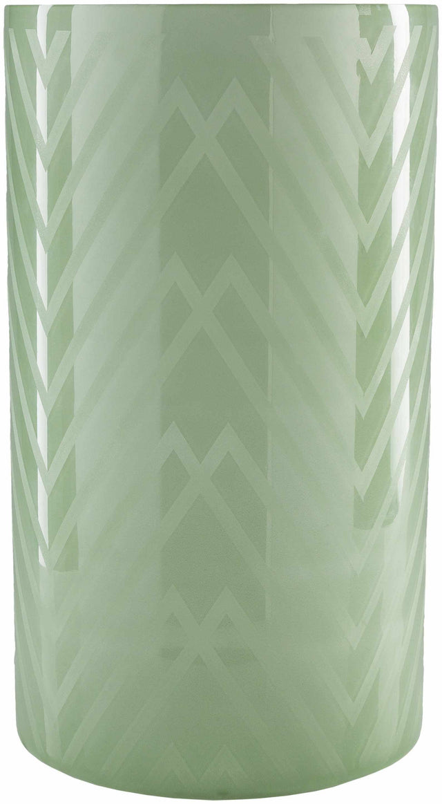 Flynn Green Chevron Glass Decorative Accent - Clearance - Ornate Home