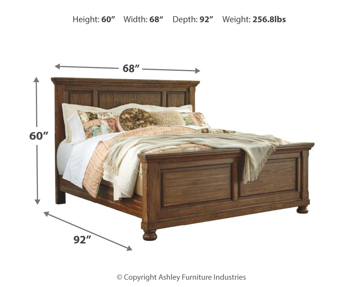 Flynnter Medium Brown Queen Panel Bed - Ornate Home