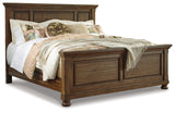 Flynnter Medium Brown Queen Panel Bed - Ornate Home