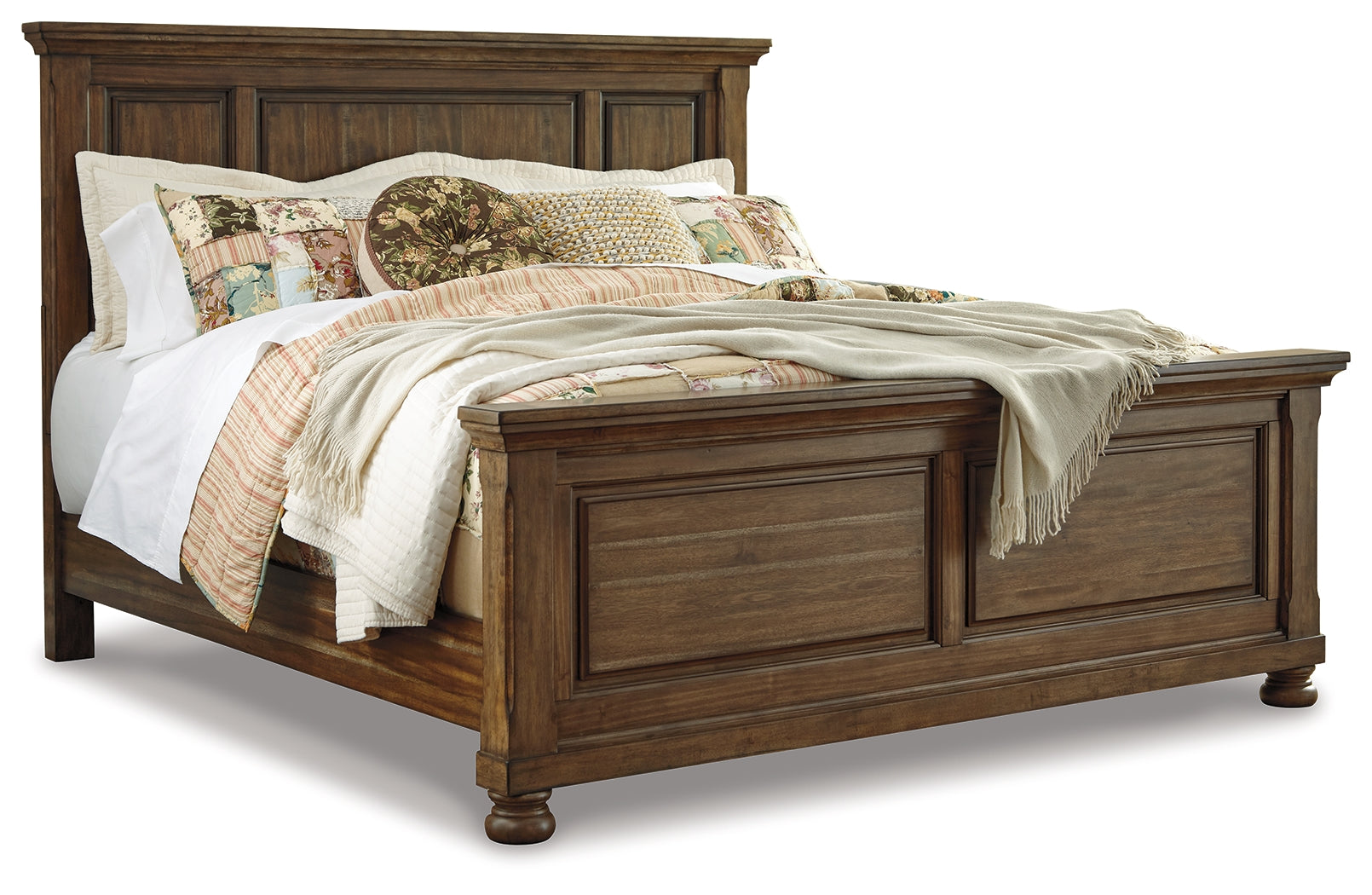 Flynnter Medium Brown Queen Panel Bed - Ornate Home