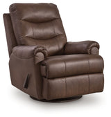 Flynwood Espresso Swivel Glider Recliner (Online Special Price) - Ornate Home