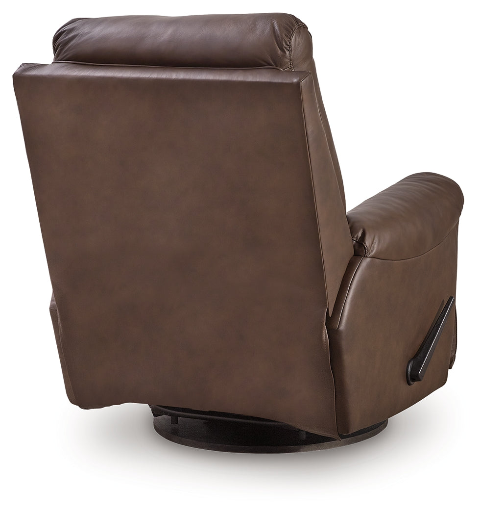 Flynwood Espresso Swivel Glider Recliner (Online Special Price) - Ornate Home