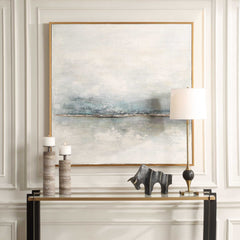 Foggy Morning Black/Blue/White Abstract Art - Ornate Home