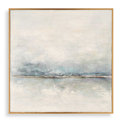 Foggy Morning Black/Blue/White Abstract Art - Ornate Home