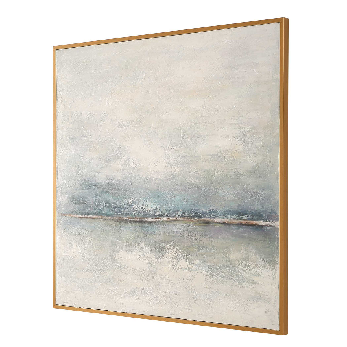 Foggy Morning Black/Blue/White Abstract Art - Ornate Home