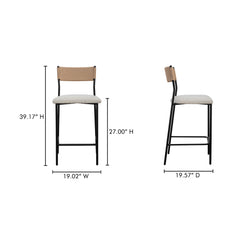 Foley White Counter Stool - Ornate Home