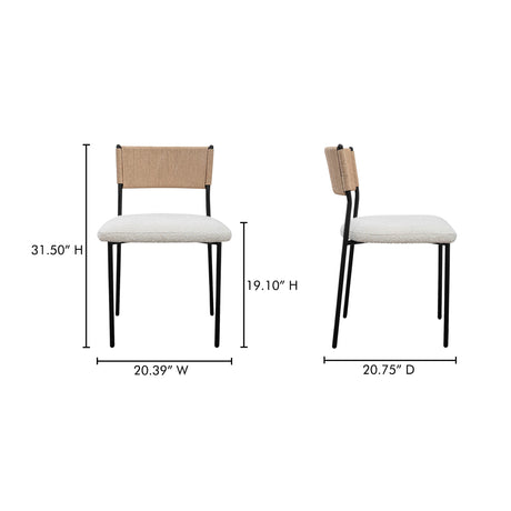 Foley White Dining Chair (Set of 2) - Ornate Home