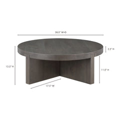 Folke Dark Brown Round Coffee Table - Ornate Home