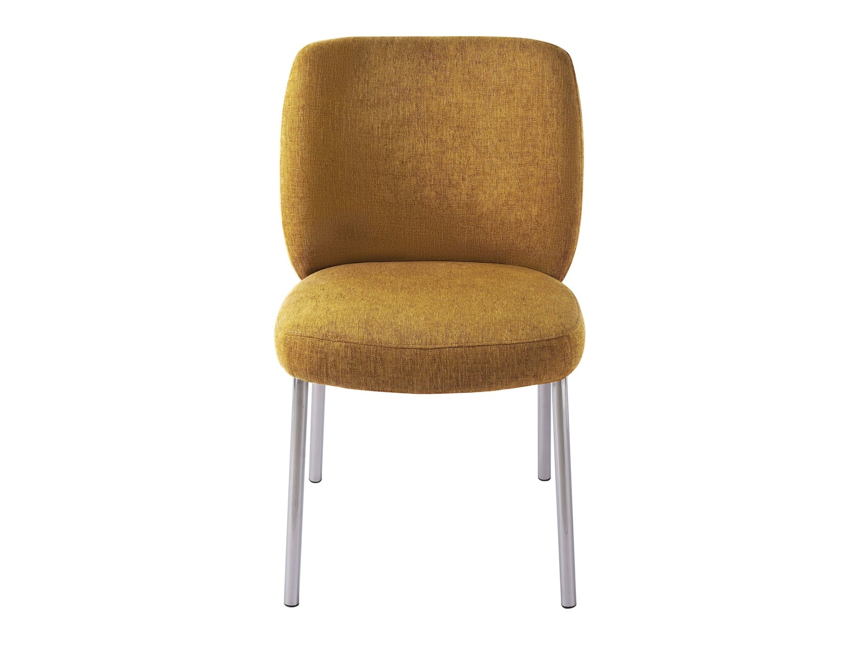 Fomo Chenille-upholstered Stainless Steel Base Dining Chair in Pineapple (Set of 2) - Ornate Home