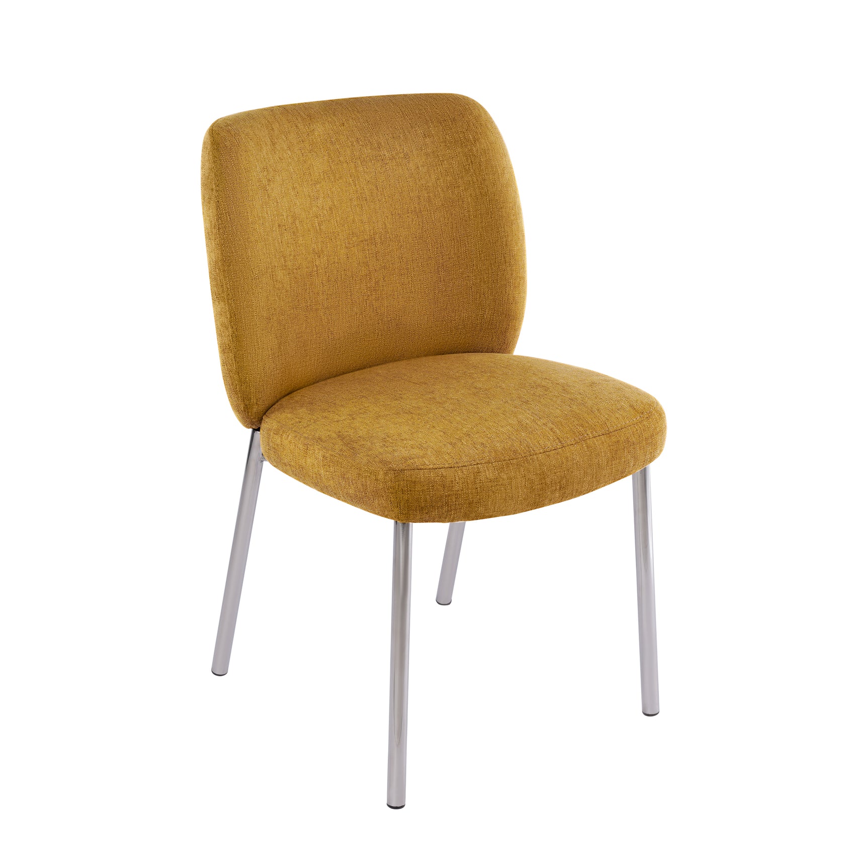 Fomo Chenille-upholstered Stainless Steel Base Dining Chair in Pineapple (Set of 2) - Ornate Home