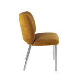 Fomo Chenille-upholstered Stainless Steel Base Dining Chair in Pineapple (Set of 2) - Ornate Home