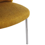 Fomo Chenille-upholstered Stainless Steel Base Dining Chair in Pineapple (Set of 2) - Ornate Home