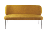 Fomo Chenille-upholstered Stainless Steel Base Settee in Pineapple - Ornate Home