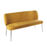 Fomo Chenille-upholstered Stainless Steel Base Settee in Pineapple - Ornate Home