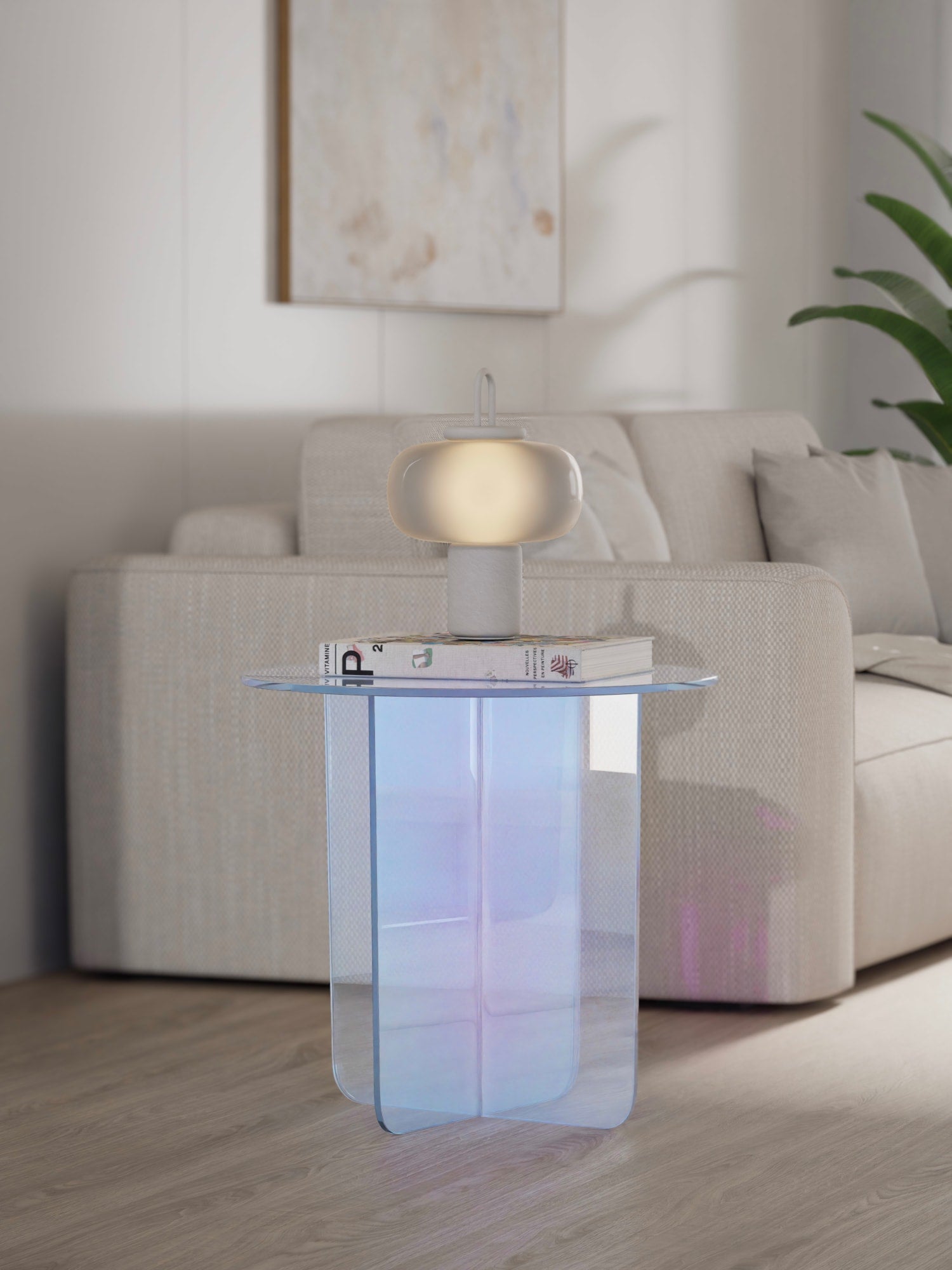 Fomo Iridescent Glass Large End Table - Ornate Home