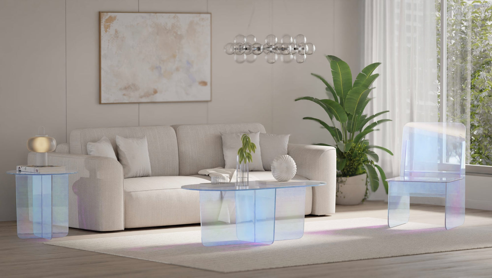 Fomo Iridescent Glass Large End Table - Ornate Home