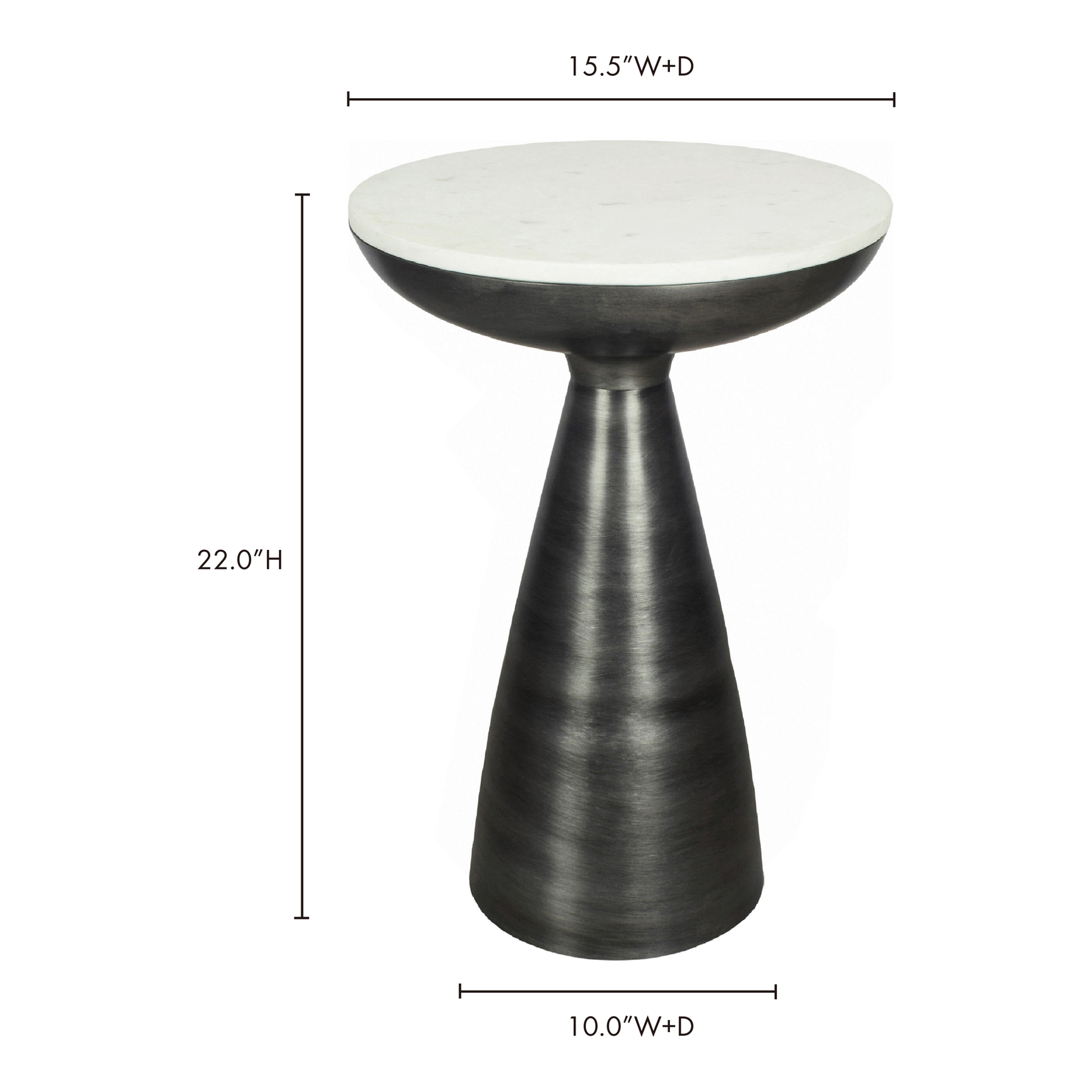 Font White Marble Side Table - Ornate Home