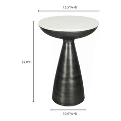 Font White Marble Side Table - Ornate Home