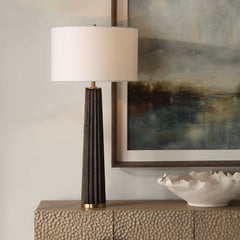 Forage Brown/Gold Dark Scalloped Table Lamp - Ornate Home