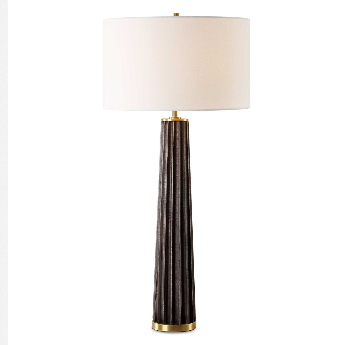 Forage Brown/Gold Dark Scalloped Table Lamp - Ornate Home