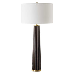 Forage Brown/Gold Dark Scalloped Table Lamp - Ornate Home