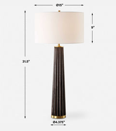 Forage Brown/Gold Dark Scalloped Table Lamp - Ornate Home