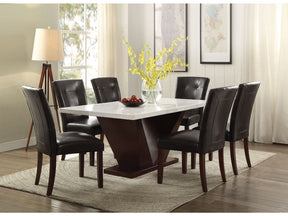 Forbes White Marble & Walnut Dining Table - Ornate Home