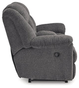 Foreside Charcoal Reclining Loveseat w/Console (Online Special Price) - Ornate Home