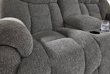 Foreside Charcoal Reclining Loveseat w/Console (Online Special Price) - Ornate Home