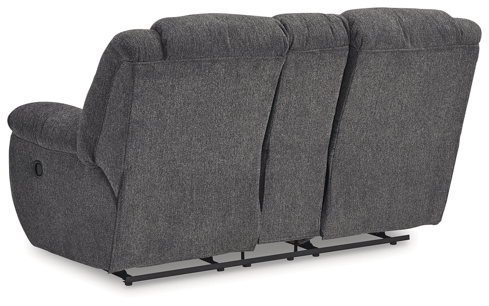 Foreside Charcoal Reclining Loveseat w/Console - Ornate Home