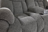 Foreside Charcoal Reclining Loveseat w/Console - Ornate Home