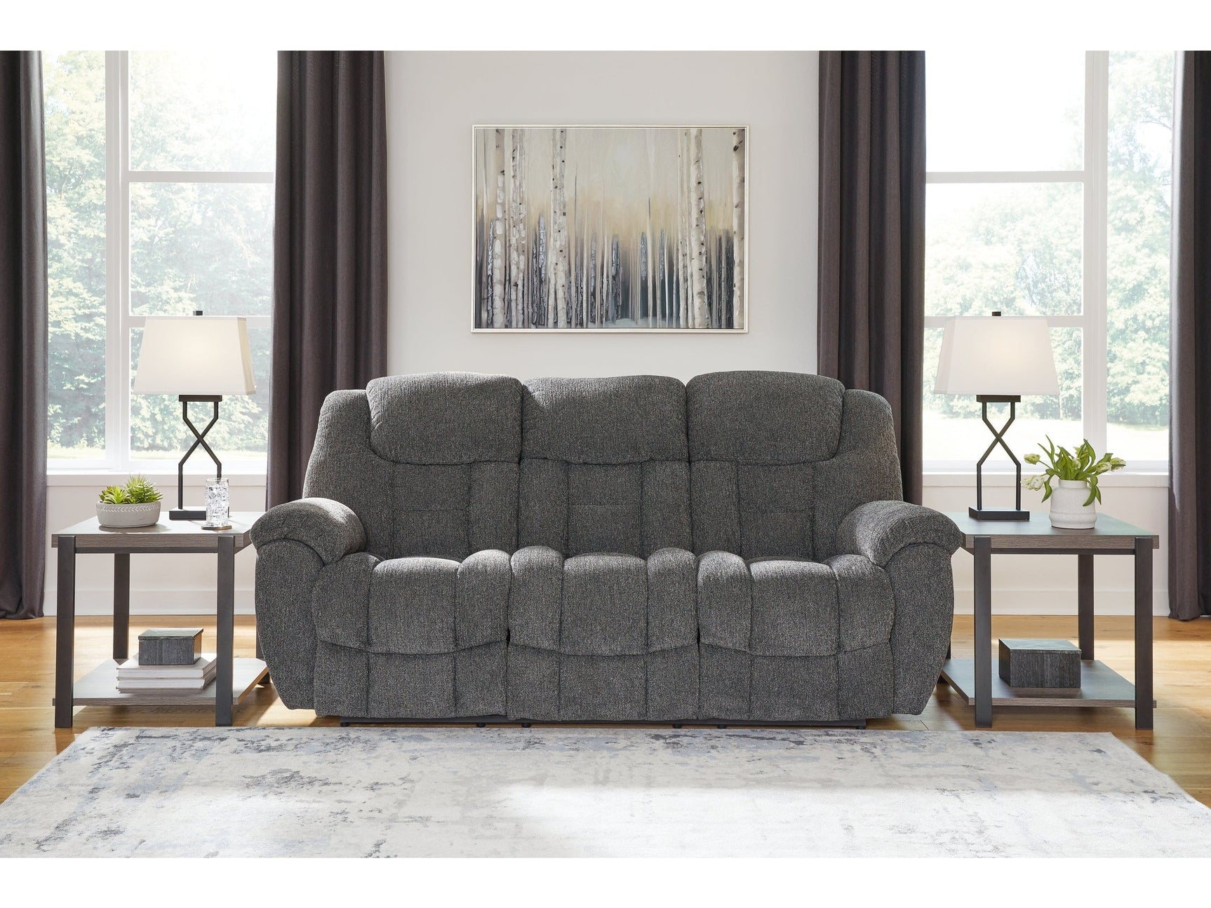 Foreside Charcoal Reclining Sofa (Online Special Price) - Ornate Home