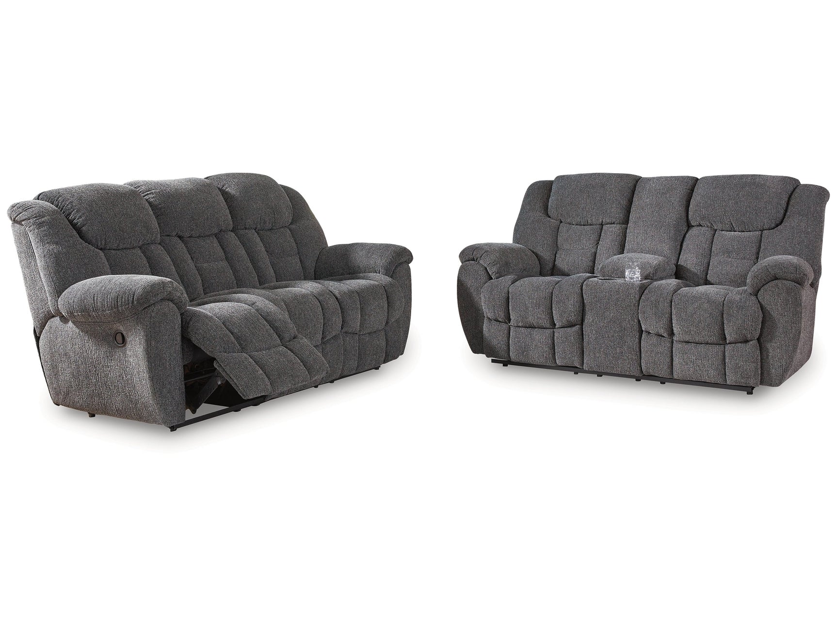Foreside Charcoal Reclining Sofa and Loveseat - Ornate Home
